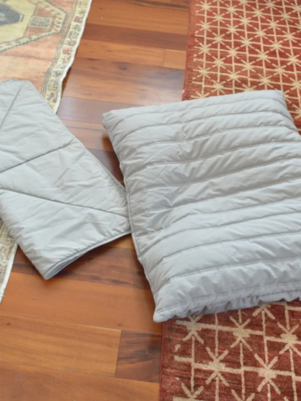 light gray lambwolf collective dog bed and blanket large